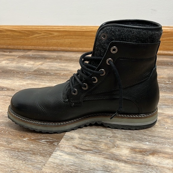Bulle Black Boots Leather Wool Men's Size 10 EU 43 Lace Up - Picture 9 of 14